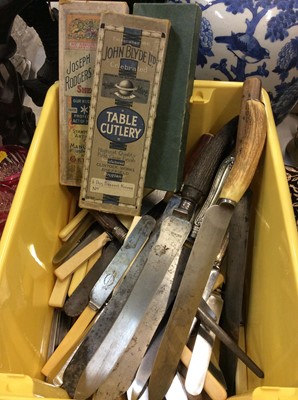 Lot 466 - Collection of Victorian and later Sheffield Steel knives and other cutlery to include Joseph Rogers