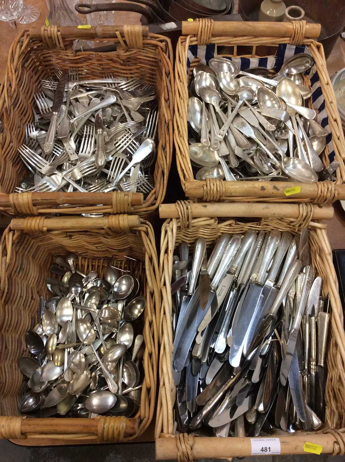 Lot 481 - Six containers of plated cutlery