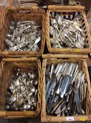 Lot 481 - Six containers of plated cutlery