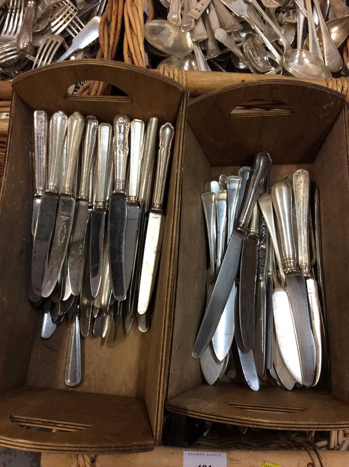 Lot 481 Six containers of plated cutlery
