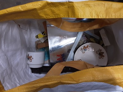 Lot 297 - Royal Doulton coffee set and other items including vintage handbag, suit bag etc