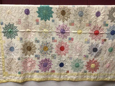 Lot 1832 - Three vintage hand and machine stitched patchwork quilts.