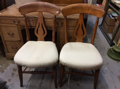 Lot 966 - Set of four dining chairs, upholstered in G.P & J Barker fabric