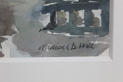 Lot 27 - Maurice Hill, contemporary, watercolour - The Horse Bridge, Little Venice, signed, in glazed gilt frame, 23cm x 42cm