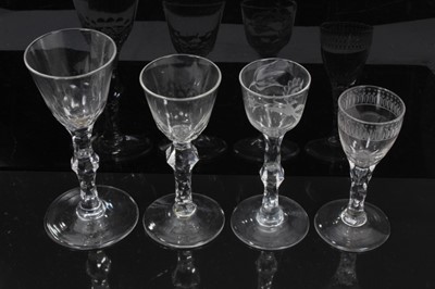 Lot 151 - Four Georgian facet cut wine glasses