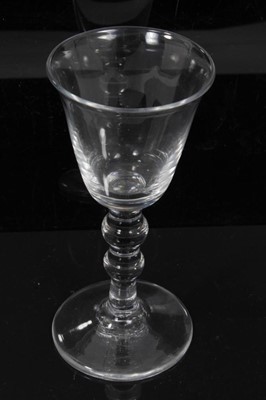 Lot 165 - Georgian baluster wine glass, c.1730