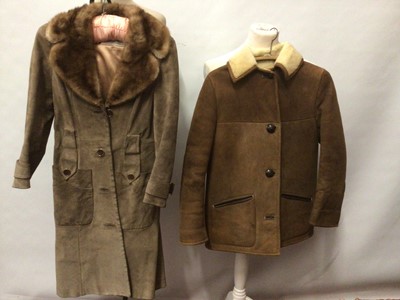 Lot 1797 - Two mink coats, 1940's Cropped Fur Bolero,mink and suede coat and a sheepskin coat