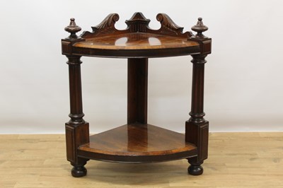 Lot 734 - Rosewood two tier corner whatnot