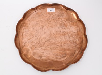 Lot 246 - Newlyn Arts & Crafts copper tray