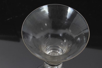 Lot 160 - Georgian air twist wine glass, c.1750