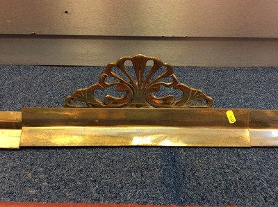 Lot 926 - Victorian brass fender. 154cm wide