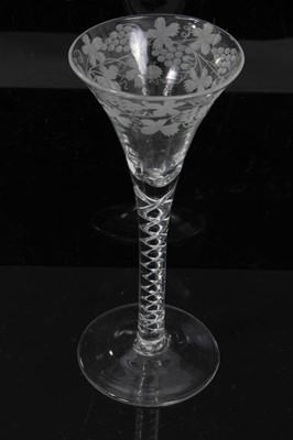 Lot 159 - Georgian mercury twist wine glass, c.1750
