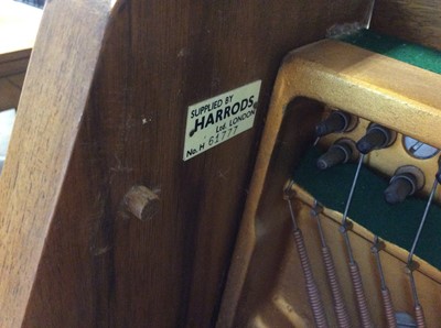 Lot 1037 - Good quality Kemble iron farmed upright over strung piano in walnut case, supplied by Harrods