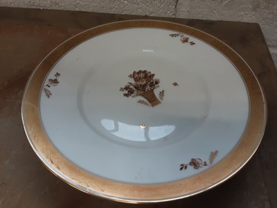 Lot 135 - Good quality Royal Copenhagen plate with gilt rim and a Bing & Grondahl model of a dog