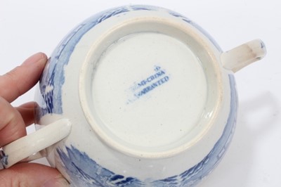 Lot 147 - A Miles Mason blue printed teapot stand, impressed mark, and other blue printed items