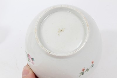 Lot 172 - A Keeling type spirally fluted tea bowl and saucer, pattern number 95, circa 1795, and other famille Rose style tea bowls