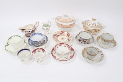 Lot 146 - A Miles Mason sucrier and cover, pattern number 523, another, pattern number 450, a Rockingham cup and saucer and other items