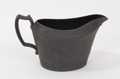 Lot 84 - A black basalt Low Bucket Shaped cream jug, probably Turner