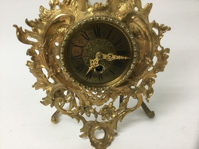 Lot 165 - Continental rococo revival gilt metal combination clock / barometer