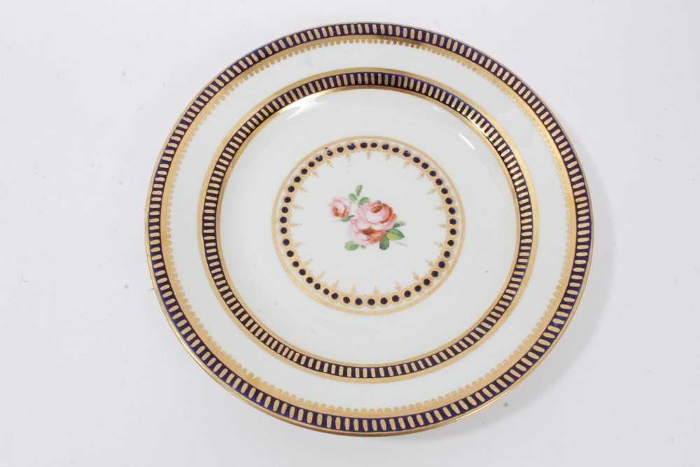 Lot 83 - Derby blue and gilt bordered plate, circa 1820