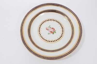 Lot 133 - Derby blue and gilt bordered plate, circa 1820