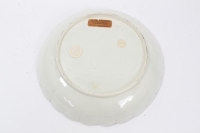 Lot 84 - Worcester pink scale bordered saucer dish, the porcelain circa 1770
