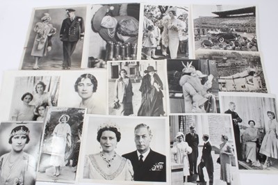 Lot 44 - T.M. King George VI and Queen Elizabeth , collection of Royal press photographs mostly from Canada 1930s-1950s including Royal tours , wartime including The King with Monty at the Eighth Army Battl...