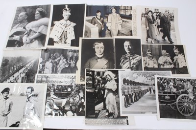 Lot 44 - T.M. King George VI and Queen Elizabeth , collection of Royal press photographs mostly from Canada 1930s-1950s including Royal tours , wartime including The King with Monty at the Eighth Army Battl...