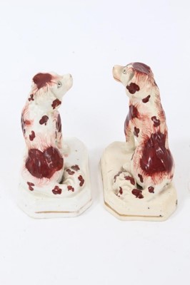 Lot 103 - Small pair of Staffordshire models of spaniels, c.1840, 7.5cm height