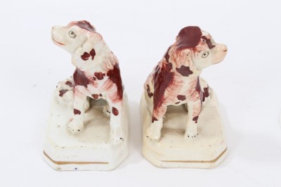 Lot 103 - Small pair of Staffordshire models of spaniels, c.1840, 7.5cm height