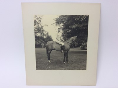Lot 52 - H.R.H. Prince Albert Duke of York ( Later H.M. King George VI) - fine 1930s Vandyk, London black and white portrait photograph of the Prince on his polo pony with polo stick resting on his shoulder...