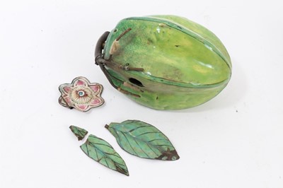 Lot 75 - Unusual antique enamel on copper model of a star fruit