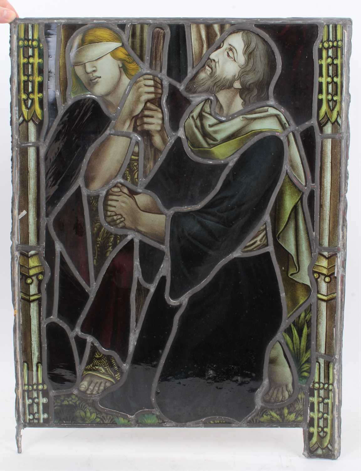 Lot 338 - 19th century stained glass panel