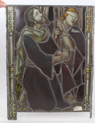 Lot 338 - 19th century stained glass panel