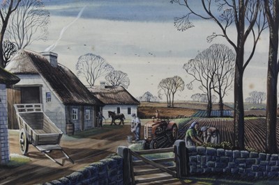 Lot 206 - Manner of Roland Hilder, watercolour landscape, signed Smethurst