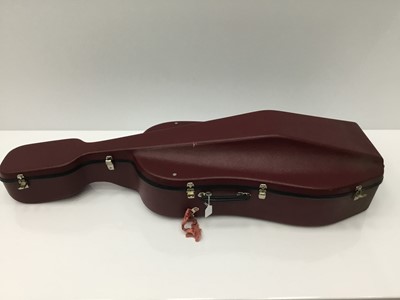 Lot 32 - Cello case, with cherry red finish, internal measurement approximately 132cm