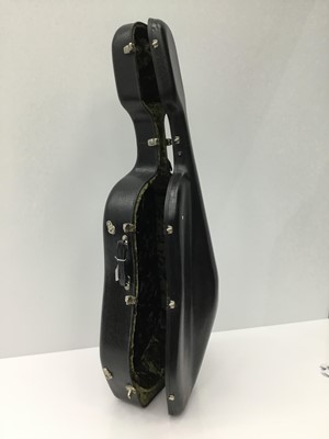 Lot 33 - Cello case with black finish, internal measurement approximately 136cm