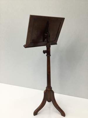 Lot 6 - Italian inlaid mahogany music stand, fully adjustable for height and angle