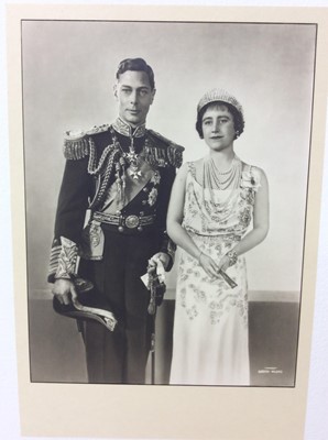 Lot 57 - T.M. King George VI and Queen Elizabeth , fine 1937  Dorothy Wilding black and white portrait photograph of the Royal couple , The King wearing his Admirals uniform , Orders and decorations , The Q...