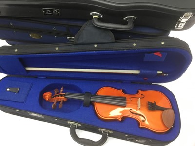 Lot 21 - Five Stentor student violins