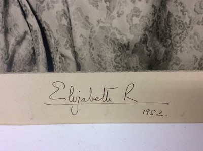 Lot 62 - H.M.Queen Elizabeth II, fine signed 1952 Royal presentation portrait photograph of the young Queen taken in the first year of her reign by Dorothy Wilding , signed in ink on mount ' Elizabeth R 195...