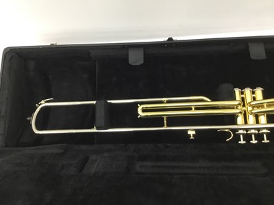 Lot 92 - Jupiter JVL 528 valve trombone, with 12C Jupiter mouthpiece, cased, as new condition