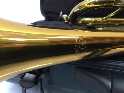 Lot 93 - Conn coppered finish trumpet, 1000b model, serial number 416520323, cased, as new condition