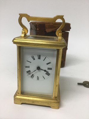 Lot 11 - Late 19th / early 20th century French brass carriage clock