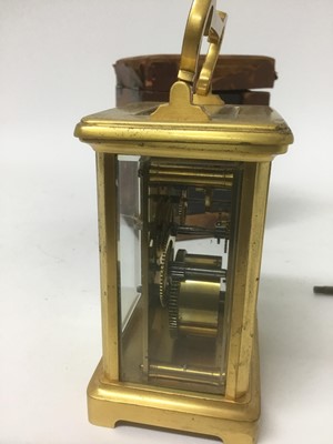 Lot 11 - Late 19th / early 20th century French brass carriage clock
