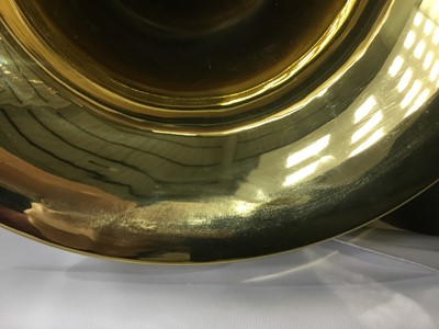 Lot 100 - Boosey & Hawkes 400 brass baritone serial number 211073, with 11CB mouthpiece, cased, as new condition