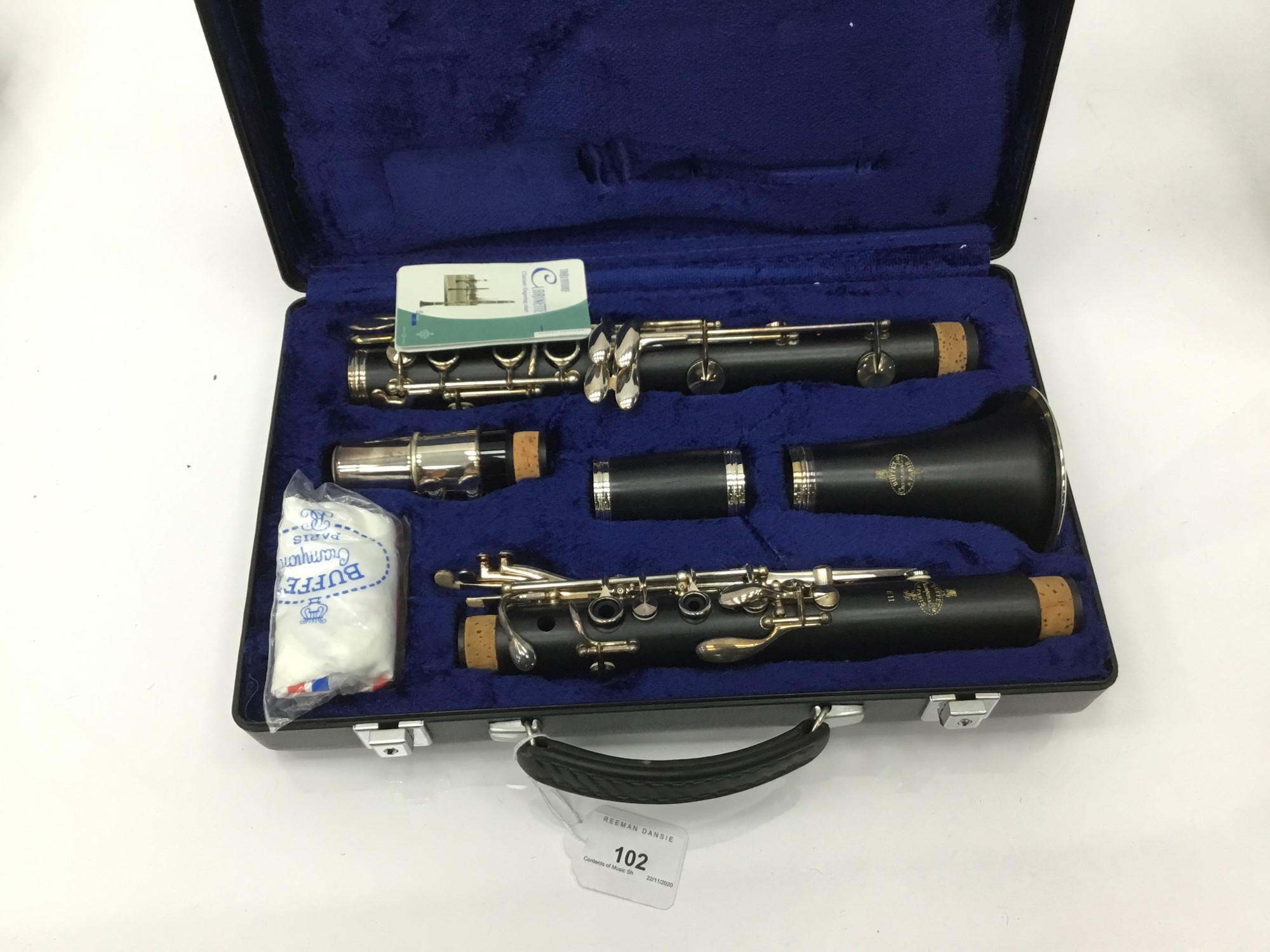 Lot 102 Buffet E11 clarinet serial number 544928