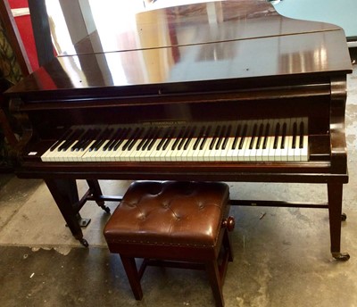 Lot 1044 - Early 20th century boudoir grand piano by John Strohmenger & Sons, London, numbered 17520, together with adjustable stool