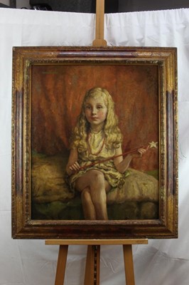 Lot 210 - William A Cuthbertson (early 20th century) oil on canvas, girl with wand