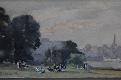 Lot 207 - Evelyn Green (early 20th century) watercolour 'By the Serpentine'